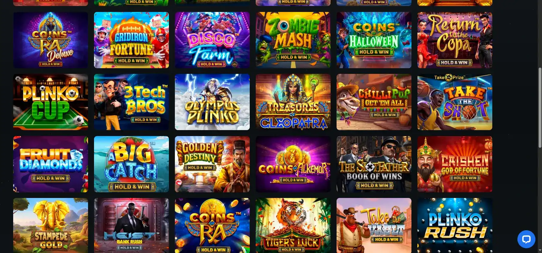 Интерфейс официального сайта Cat casino